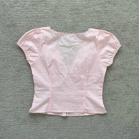 Bundle Purple Pink Blouse Corset Pastel Coquette Spring Summer Ruffle Lace Crop - Picture 3 of 8